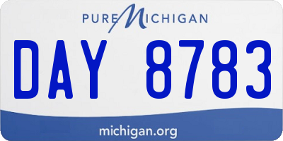 MI license plate DAY8783