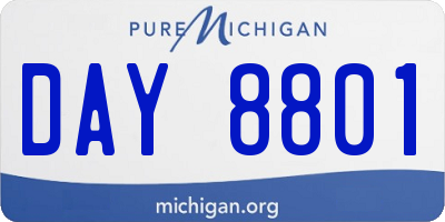 MI license plate DAY8801