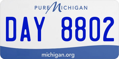 MI license plate DAY8802