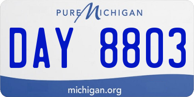 MI license plate DAY8803