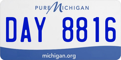 MI license plate DAY8816