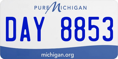 MI license plate DAY8853