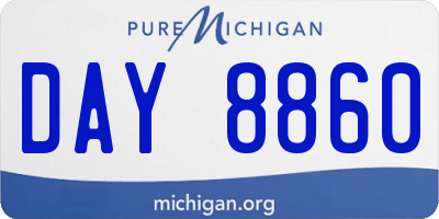 MI license plate DAY8860