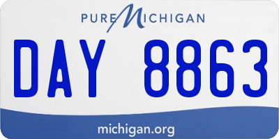 MI license plate DAY8863