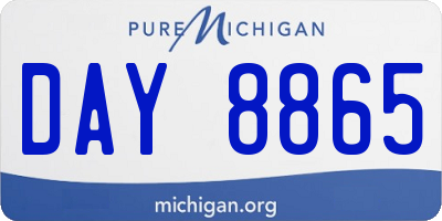 MI license plate DAY8865