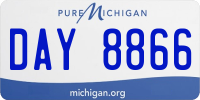 MI license plate DAY8866