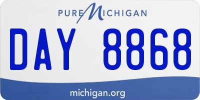MI license plate DAY8868