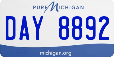 MI license plate DAY8892