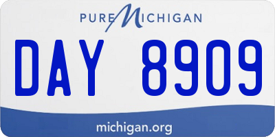 MI license plate DAY8909