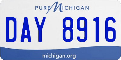 MI license plate DAY8916