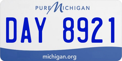 MI license plate DAY8921