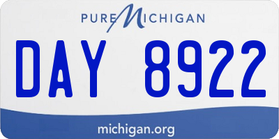 MI license plate DAY8922