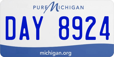 MI license plate DAY8924