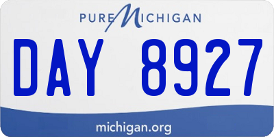 MI license plate DAY8927