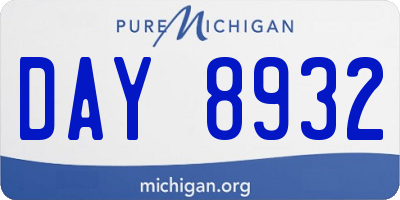 MI license plate DAY8932