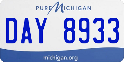 MI license plate DAY8933