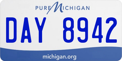 MI license plate DAY8942