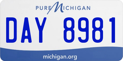 MI license plate DAY8981