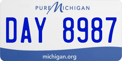 MI license plate DAY8987