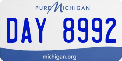 MI license plate DAY8992