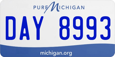 MI license plate DAY8993
