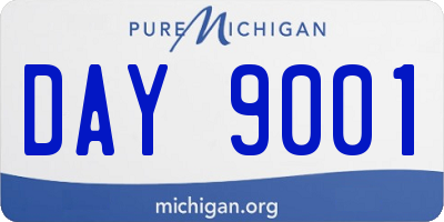 MI license plate DAY9001