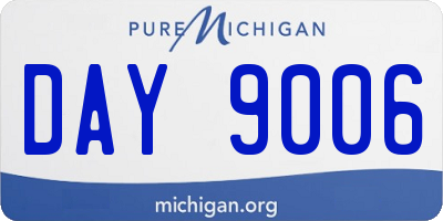 MI license plate DAY9006