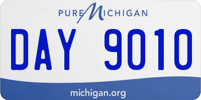 MI license plate DAY9010