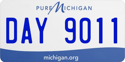MI license plate DAY9011