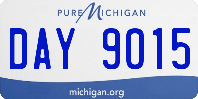 MI license plate DAY9015