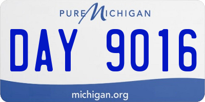MI license plate DAY9016