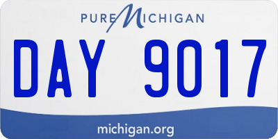 MI license plate DAY9017