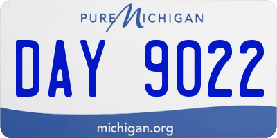 MI license plate DAY9022