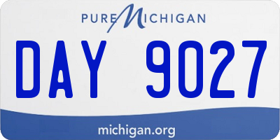MI license plate DAY9027