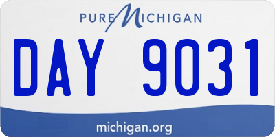 MI license plate DAY9031