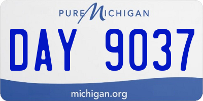 MI license plate DAY9037