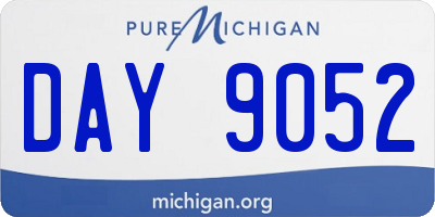 MI license plate DAY9052
