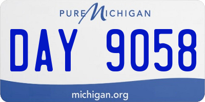 MI license plate DAY9058