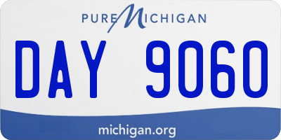 MI license plate DAY9060