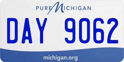 MI license plate DAY9062