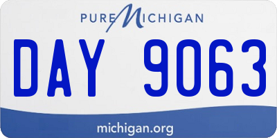 MI license plate DAY9063
