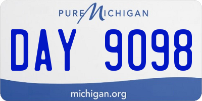 MI license plate DAY9098
