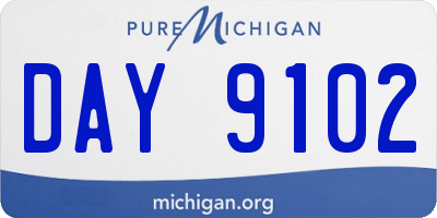 MI license plate DAY9102
