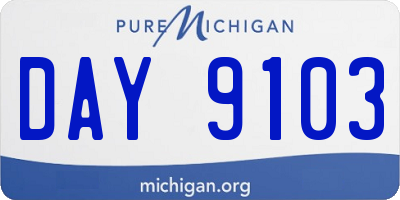 MI license plate DAY9103