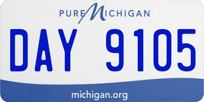 MI license plate DAY9105