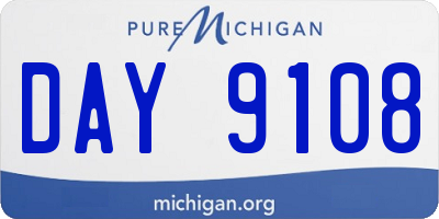 MI license plate DAY9108