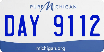 MI license plate DAY9112