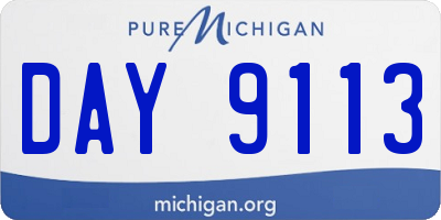 MI license plate DAY9113