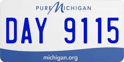 MI license plate DAY9115