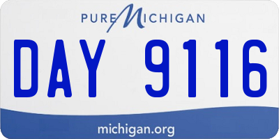 MI license plate DAY9116
